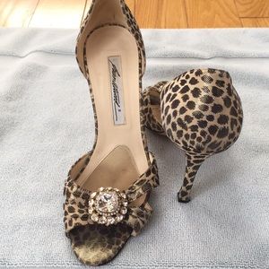 Brian Atwood Leopard & Crystal embellished heels